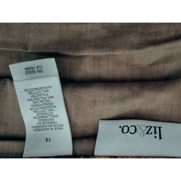 Liz & Co A-Line Orange & Greenish Gray Striped Knee/Midi Skirt 14 (35x27) - Picture 6 of 6